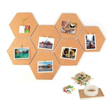 Kit X5 Planchas De Corcho Hexagonales + Cinta Bifaz Espumada