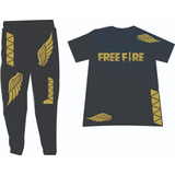 Conjunto Deportivo Freefire Camiseta Y Jogger Niños Adultos