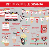 Cumpleaños Candy Bar - Granja - Kit Imprimible Personalizado
