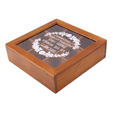 Caja De Té Elegante De Madera P4 Con Compartimentos, 9 Secci