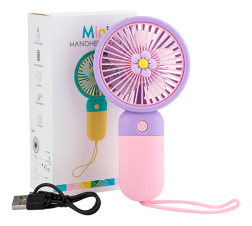 Mini Ventilador Portatil De Flor Colores Handheld Fan