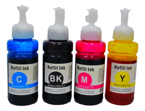 Set 4 Tinta Alternativo Recarga Epson 664 L120/ L200/ L201