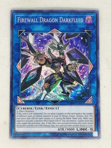 Firewall Dragon Darkfluid Secreta Yugioh