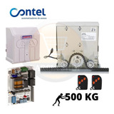 Kit Motor Portão Deslizante Corrente Contel 500kg 2 Tx 5 Mtr