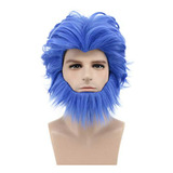 Peluca Hombre Corta Azul Halloween Cosplay Anime Fiesta