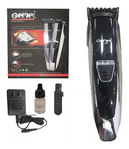 Máquina Peluquera Profesional Rotatoria Gm-767 Recargable