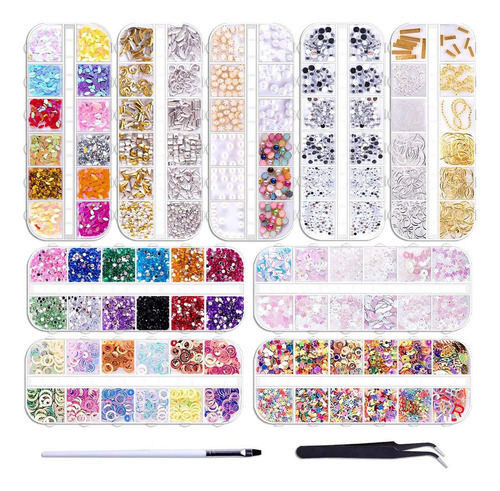 Para Nail Glitter Glitter Nail Glitter Nail Nail, 9 Cajas