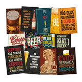 Kit 15 Placas Quadro Decorativas Cerveja Bar Boteco Retrô 