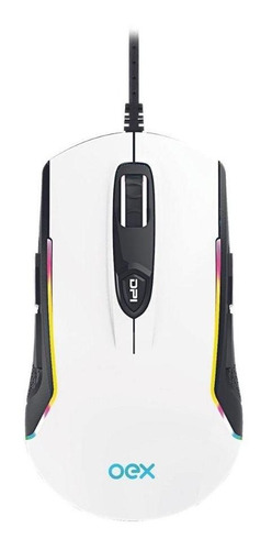 Mouse Gamer Ambidestro Artic 8 Botoes Oex Game Ms316 Branco