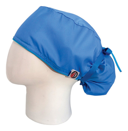 Gorro Quirúrgico Mujer + Lanyard Unicolor Azul Claro 