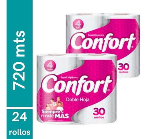 Papel Higiénico Confort 30 Mts X 48 Rollos