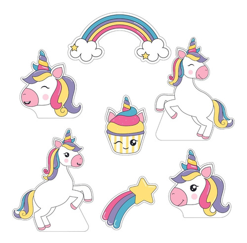 Figuras Coroplast Unicornio Fiestas Infantil Decoración