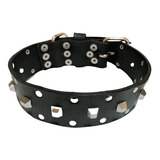 Collar P/perros 100% Cuero Remaches Piramidales (a Medida)