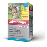 Advantage Max3 Cães 4 A 10kg Combo 3 Pipetas - Bayer