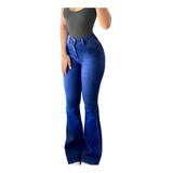 Pantalon Acampanado Dama Jeans Push Up Mezclilla Mujer Moda