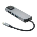 Adaptador Lan Rj45 5 Em 1 Tipo C P/ Usb 3.0 4k Hdmi Internt