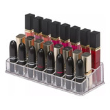 Pack 3 Cosmetiquero Acrilico Organizador 24 Labiales Brochas