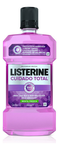  Listerine Cuidado Total 6 En 1 Enjuague Bucal Sabor Menta Fresca 1l