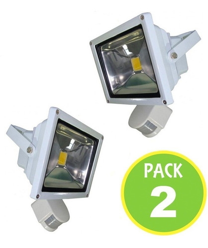 Pack 2 Foco Led Exterior Con Sensor De Movimiento 50w