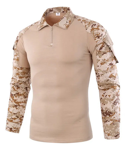 Camisa Hombre Camuflaje Verano Tactica Manga Larga Outdoor T