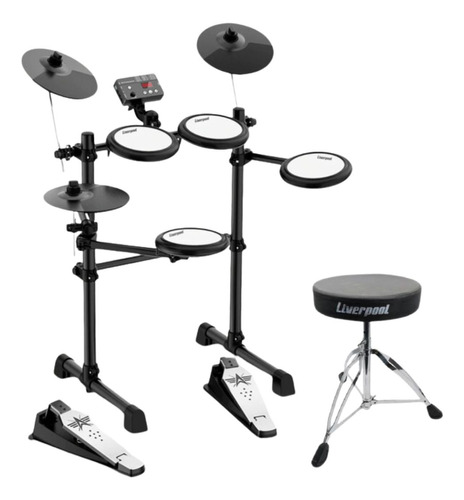 Bateria Eletrônica Liverpool Electronic Drum One 10901 Cor Preta