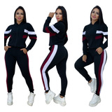 Conjunto Feminino Moletom Crepe Moletinho Blusa E Calça Novo