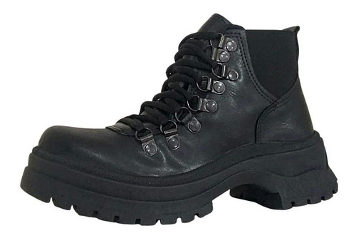 Botas Borcegos De Mujer Cordones Plataforma Moda Cod 131