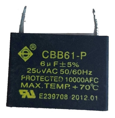 Capacitor Electrodomestico Cbb61-p 6uf 250vac Rtp