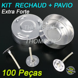   Kit 100 Copo Vela Rechaud + Pavio C/cobre 1,3 Cm Thomsen