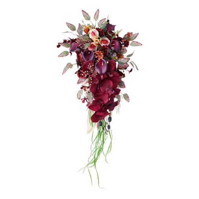 Novia En Con Flores , Decoración Realista Gotas Agua Rosasw