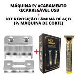 Máquina Acabamento T9+kit Barbeiro Reposição Lâmina De Ferro