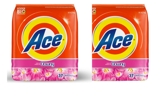 2 Pack Ace Detergente En Polvo Ropa Toque De Downy 4.5 Kg