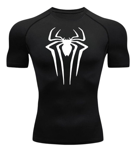 Camisa Compressão Homem-aranha Manga Curta Treino Academia