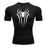 Camisa Compressão Homem-aranha Manga Curta Treino Academia