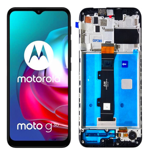 Tela Frontal Display Moto G30 Original Nac Com Aro Xt2129-1