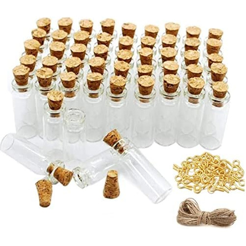 100 Pzs Mini Frascos De Vidrio Tapones De Corcho 2ml, 2...