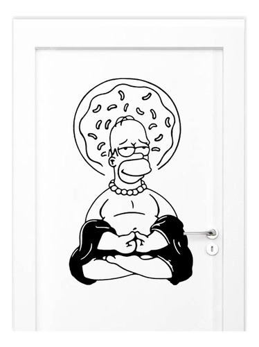 Adesivo Para Porta Desenhos Homer Buda