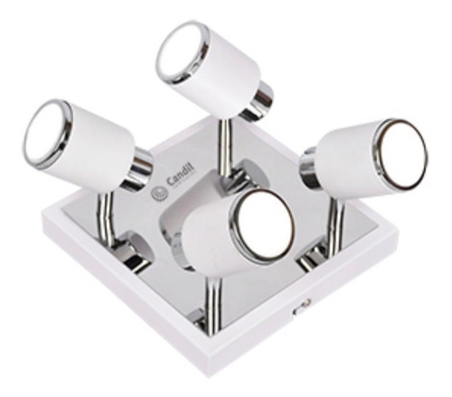 Plafon /aplique 4 Luces Julita Negro/b;anco , Apto Dicro Led