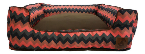 Cama Para Cachorros Porte Grande Golden Retrevier 112x102cm Cor Chevron Rosa