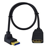 Cable De Extensión Displayport 8k De 12 Pulgadas, 90 Grados