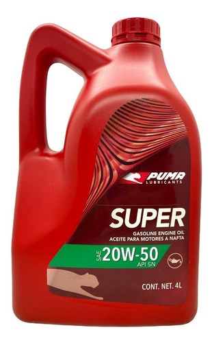 Aceite 20w50 Multigrado Mineral Puma Super X 4 Litros