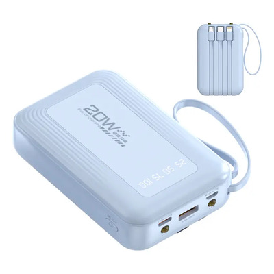 Jiditech Power Bank 10000mah Mini Portátil Pd 20w Carga Rápida Batería Portátil Celular Cargador Con Linterna Led, 4... Azul