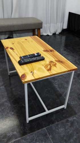 Mesa Ratona 75 Cm X 41 Cm. Hierro Y Madera.