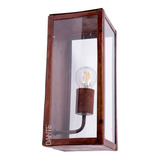 Aplique Luz Exterior Pared Farol Vintage Hierro Vidrio 35cm