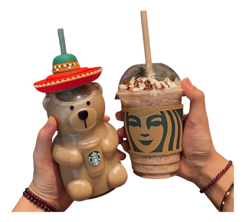 Termo Starbucks Cupglass Bear Vaso Oso Vidrio Limited
