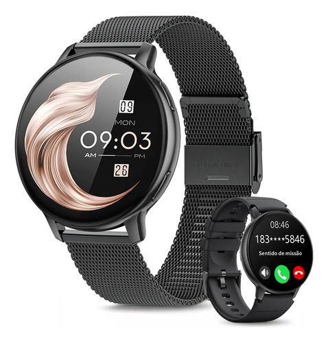 Smartwatch Mujer 1.39 Llamadas Bluetooth Reloj Inteligente Ip68 Impermeable Asistente De Voz Sueño Presión Arterial Monitoreo Smartband Android Ios