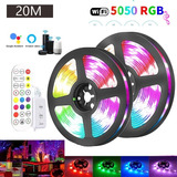 20m Tira De Led Luces Rgb App Fiwi Control De Músic (2*10m)