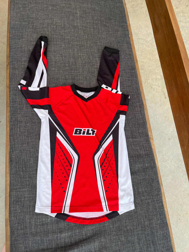 Remera Jersey Motocross Niños Rojo Blit