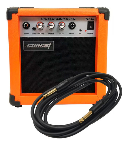 Amplificador Sunset Guitarra Eléctrica 10watts Cable Plug 