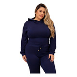 Conjunto Moletinho Casual Plus Size Moda Feminina Classica